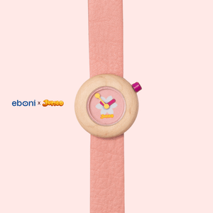 Jam Tangan Kayu Eboni X Jumbo - Bunga