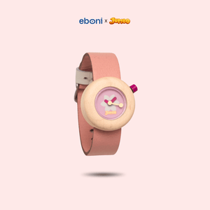 Jam Tangan Kayu Eboni X Jumbo - Bunga
