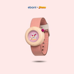 Jam Tangan Kayu Eboni X Jumbo - Bunga